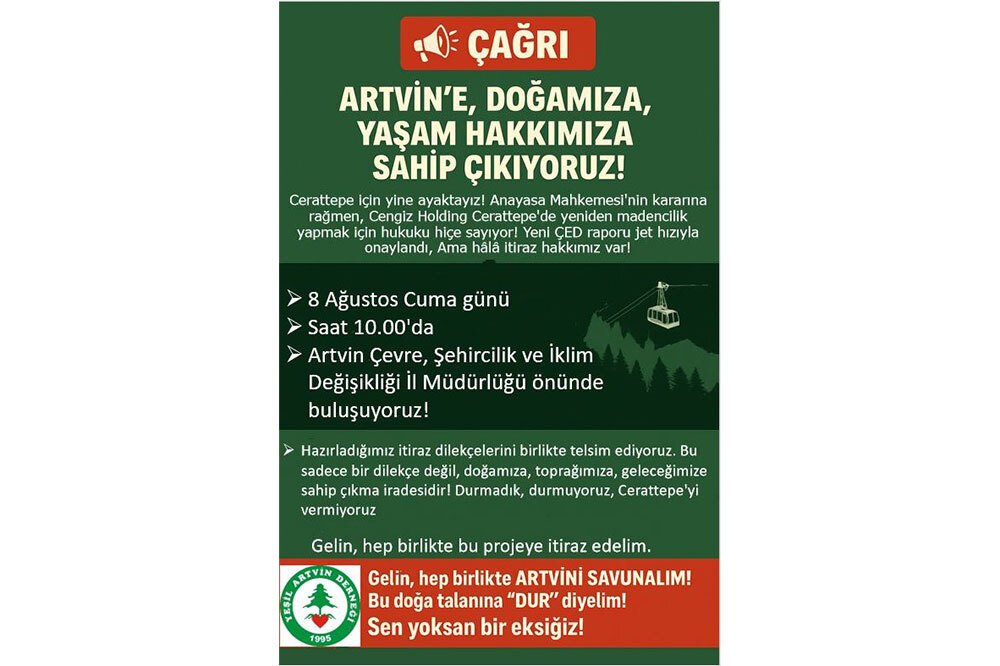 Cerattepe’de ÇED'e İtiraz İçin Son Gün: 15 Ağustos! 2